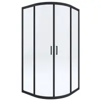 Cabina de dus semirotunda neagra 90x90 cm Deante Funkia