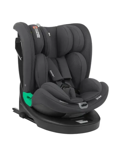 Scaun auto copii KikkaBoo i-Reverse i-SIZE Dark Grey 40-150 cm cu isofix,sezut rotativ,SPS,top tether,tetiera cu spuma memorie si inaltime reglabila,reductor
