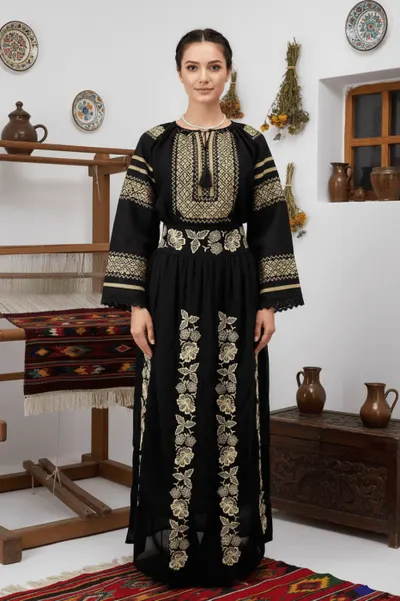 Set traditional dama Floare de MAƒtase 2