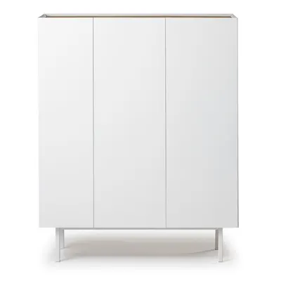 Comodă albă înaltă cu aspect de lemn de stejar 95x120 cm Arista – Teulat