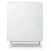 Comodă albă înaltă cu aspect de lemn de stejar 95x120 cm Arista – Teulat