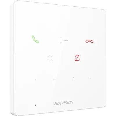 Post interior interfon TCP/IP, 9 butoane, PoE, Alarma IN, ALB - HIKVISION DS-KH6000-E1-White