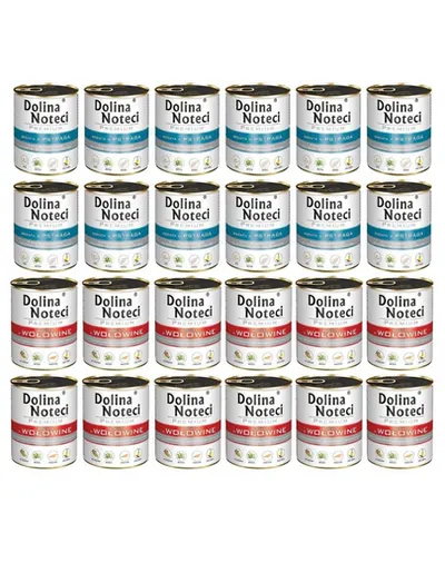 DOLINA NOTECI Mix vită și păstrăv hrană câini Premium 24x800g