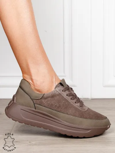 Pantofi sport din piele naturală cu design contemporan CRL1814 MARO