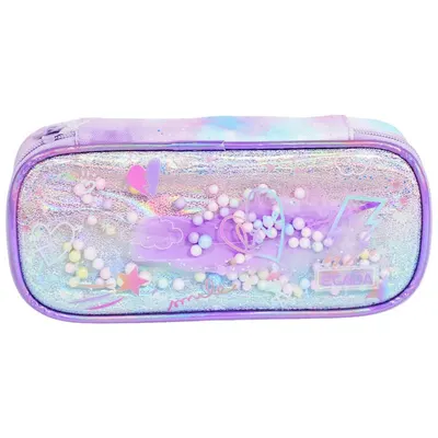 Penar tip etui, 1 fermoar, 21.5x5.5x10cm, cu elemente decorative, 78405, Ecada