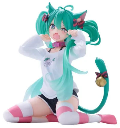 Statuetă Taito Animation: Hatsune Miku - Cat Ear Miku (T-Shirt), 13 cm