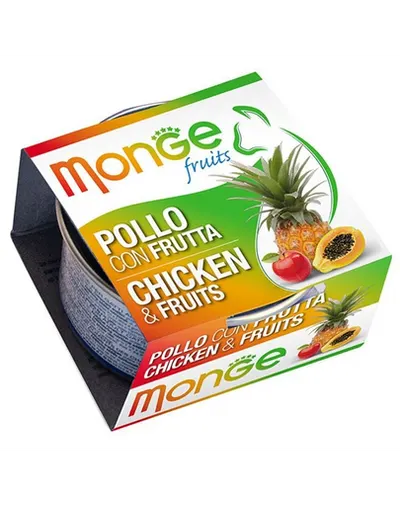 MONGE Fruit hrană umedă pentru pisici, cu pui și fructe 80 g