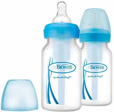 Biberoane Dr. Brown's - Narrow-Neck Options, 120 ml, 2 bucăți, albastre