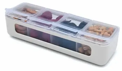Cutie pentru depozitarea alimentelor Melii – cu 4 compartimente, Ivory
