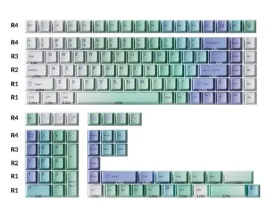 Capace pentru tastatura mecanică Keychron - PBT-116 Cloud and Snow, PBT, profil Cherry