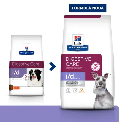 HILL'S Prescription Diet i/d Digestive Care Low Fat, Pui, dietă veterinară câini, hrană uscată, sensibilități digestive HILL'S Prescription Diet i/d Digestive Care Low Fat, Pui, dietă veterinară câini, hrană uscată, sistem digestiv, 4kg
