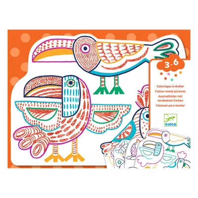 Set Djeco - Planșe de colorat cu animale sălbatice