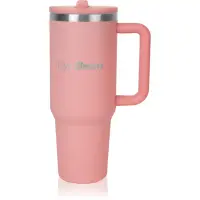 GymBeam Thermo Tumbler pahar din oțel inoxidabil cu pai culoare Pink 1 buc