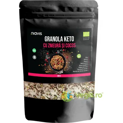 Granola Keto cu Zmeura si Cocos Ecologica/Bio 200g