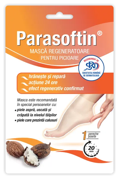 Masca regeneratoare pentru picioare Parasoftin, 1 pereche, Zdrovit