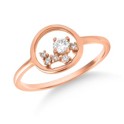 Inel din aur roz cu diamante de 0.137ct