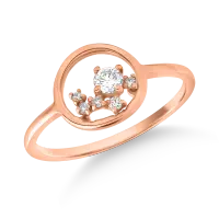 Inel din aur roz cu diamante de 0.137ct