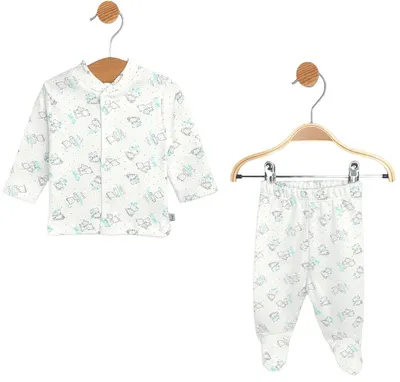 Set pentru bebeluși din 2 piese Rainy - Urși gri Baby, 48 cm, 0 luni