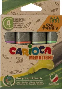 Marker pentru text Carioca Eco Family - Memolight, 4 culori