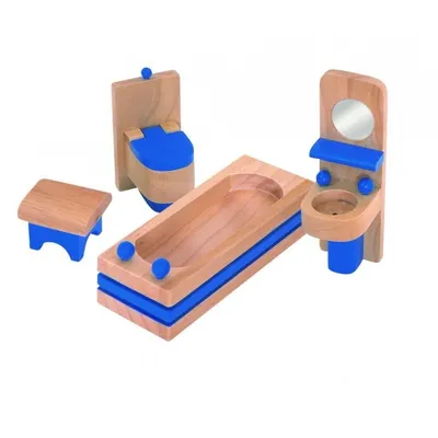 Set mini mobilier din lemn Woody - Baie
