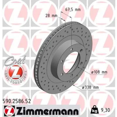 Disc frana ZIMMERMANN 590.2586.52