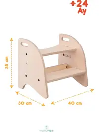 Scaun inaltator tip scara pentru copii, MamaToyz, cu 2 trepte, model 1