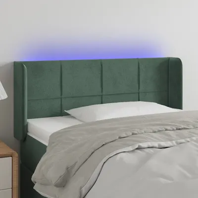 Gossi tablie de pat cu led, verde inchis, 93x16x78/88 cm, catifea