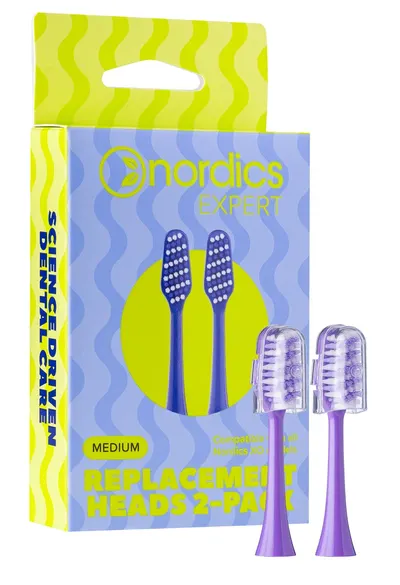 Nordics Expert Capete de schimb pentru periuța electrică XO10, 2 bucăți, mov
