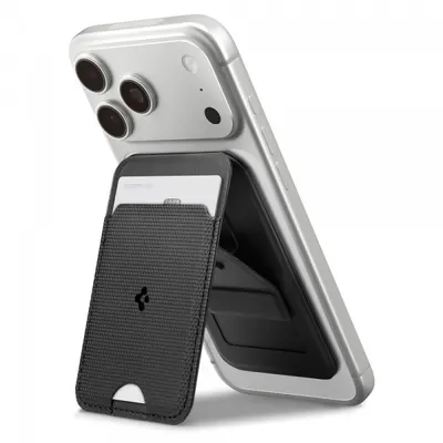 Portofel MagSafe, Spigen, Slim Fold Tripod S314-3, Negru AFA10751