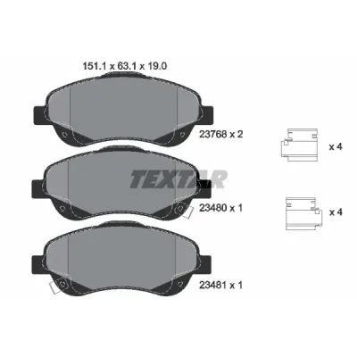 Set placute frana, frana disc TEXTAR 2376802
