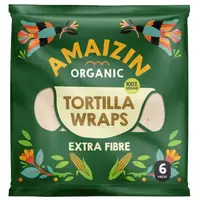 Tortilla Bio din Faina de Grau Integral, 6 Bucati x 240 g, Amaizin