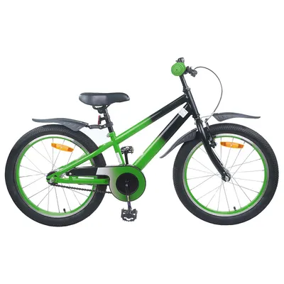 vidaXL Bicicletă pentru Copii 18 Inci pentru 5-7 ani Verde Negru