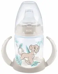 NUK First Choice Bottle - Lion King, TC, PP, cu duză pentru suc, 150 ml