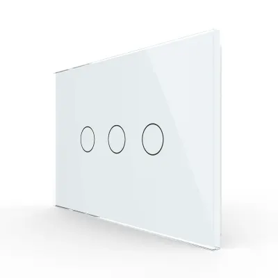 Panou intrerupator triplu cu touch Livolo din sticla, standard Italian – Serie noua
