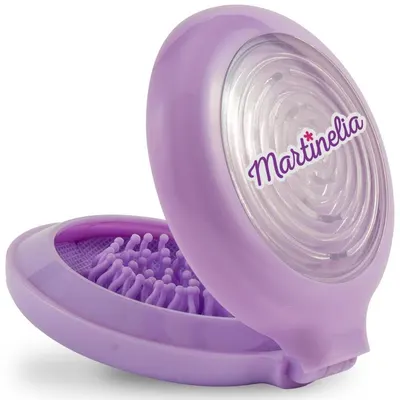 Perie de par pentru copii pliabila cu oglinda si joc labirint violet Martinelia