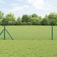 vidaXL Gard de Sârmă Sudată pentru Fixare în Pământ 25 x 0,5 m Verde