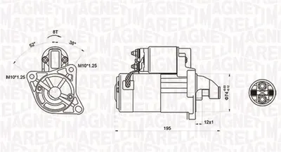 Electromotor (12v, 1kw) Potrivit Mercedes Sprinter 3,5-T (b906); Mazda 323 C V, 323 F V, 323 F Vi, 323 P V, 323 S V, 323 S Vi, B-Serie, Demio, E, Mx-3, Mx-5 Ii, Xedos 6 1.3-2.2d 01.85-05.16