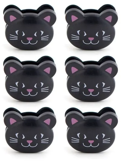 Cleme pentru păstrarea alimentelor în pungă Kikkerland - Black Cat, 6 bucăți