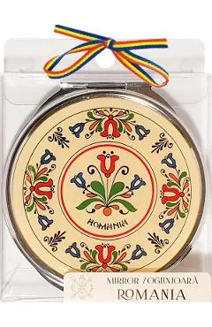 Oglinjoara: Motive traditionale model floral. Chenar galben