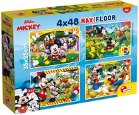 Puzzle cu două fețe Lisciani pentru colorare 4 х 48 piese - Mickey Mouse
