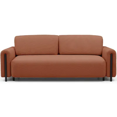 Canapea teracotă extensibilă/cu spațiu de depozitare cu tapițerie din țesătură bouclé 244 cm Arcadova – ELTAP