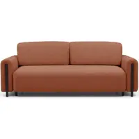 Canapea teracotă extensibilă/cu spațiu de depozitare cu tapițerie din țesătură bouclé 244 cm Arcadova – ELTAP