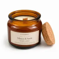 Lumânare parfumată din ceară de soia Tobacco & Suede - Tutun și Piele 90 g - Chihlimbar