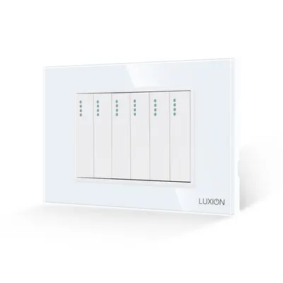 Intrerupator Mecanic 6 Posturi LUXION cu Rama din Sticla, Standard Italian, 3M