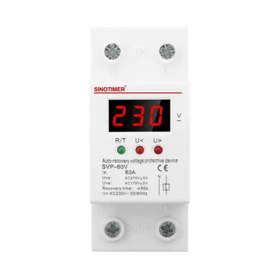 Releu siguranta digitala de protectie tensiune 40A recuperare automata 230V SVP-60V-40A