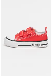 Tenisi cu inchidere velcro si detaliu logo - Rosu