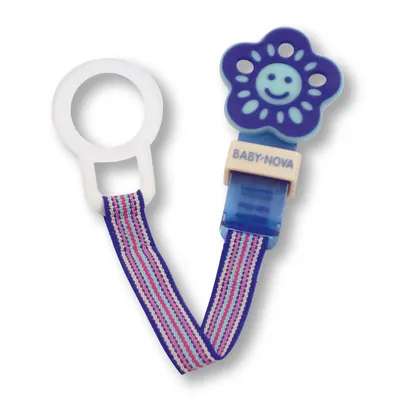 Agrafă pentru suzetă Baby Nova - Floare, albastră