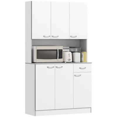 HOMCOM Dulap Suspendat de Bucătărie Albastru din Lemn Spațiu Amplu de Stocare 101x39x180cm Design Modern | Aosom Romania