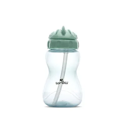 Cana sport cu pai moale si flexibil, capac de protectie rotativ, 275 ml, Green Blue