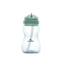 Cana sport cu pai moale si flexibil, capac de protectie rotativ, 275 ml, Green Blue